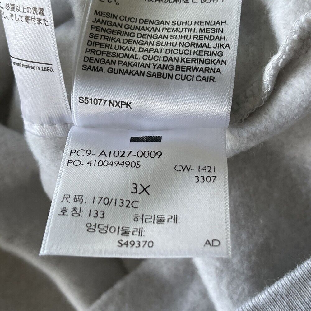 Levi's 3X-Large Sweatshirt Stretch Long Sleeve Grey w/ White Logo Womens New - Picture 7 of 10